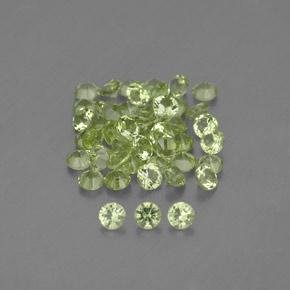 Gemas de peridoto verde natural de 1,47 ct, corte redondo, VVS-VS