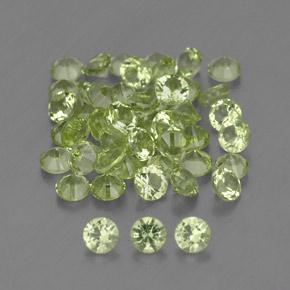Gemas de peridoto verde natural de 1,47 ct, corte redondo, VVS-VS