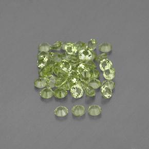 Gemas de peridoto verde natural de 1,47 ct, corte redondo, VVS-VS