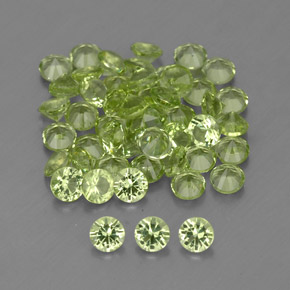 Gemas de peridoto verde natural de  ct, corte redondo, VVS-VS