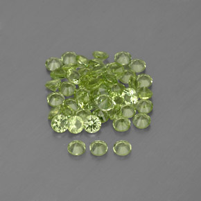Gemas de peridoto verde natural de  ct, corte redondo, VVS-VS