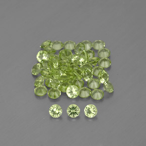 Gemas de peridoto verde natural de  ct, corte redondo, VVS-VS