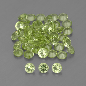 Gemas de peridoto verde natural de  ct, corte redondo, VVS-VS