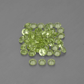 Gemas de peridoto verde natural de  ct, corte redondo, VVS-VS