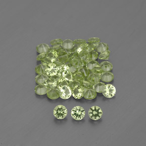 Gemas de peridoto verde natural de  ct, corte redondo, VVS-VS