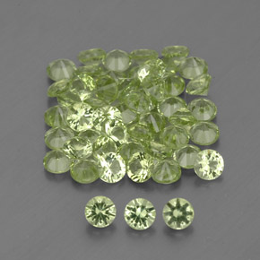 Gemas de peridoto verde natural de  ct, corte redondo, VVS-VS
