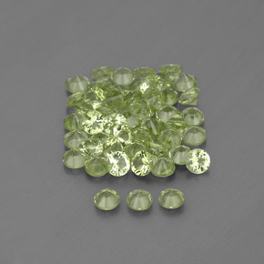 Gemas de peridoto verde natural de  ct, corte redondo, VVS-VS