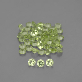 Gemas de peridoto verde natural de  ct, corte redondo, VVS-VS