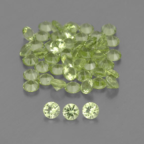 Gemas de peridoto verde natural de  ct, corte redondo, VVS-VS