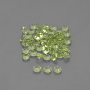 Gemas de peridoto verde natural de  ct, corte redondo, VVS-VS