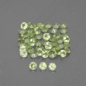 Gemas de peridoto verde natural de  ct, corte redondo, VVS-VS