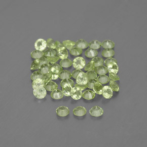 Gemas de peridoto verde natural de  ct, corte redondo, VVS-VS