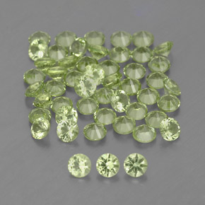 Gemas de peridoto verde natural de  ct, corte redondo, VVS-VS