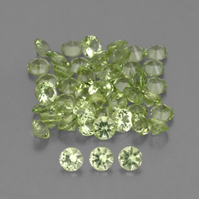 Gemas de peridoto verde natural de  ct, corte redondo, VVS-VS