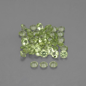 Gemas de peridoto verde natural de  ct, corte redondo, VVS-VS