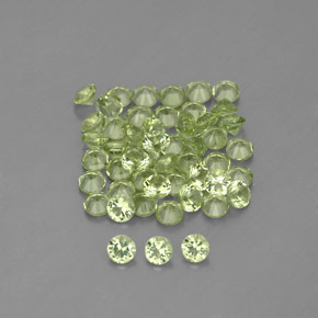Gemas de peridoto verde natural de  ct, corte redondo, VVS-VS