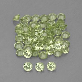 Gemas de peridoto verde natural de  ct, corte redondo, VVS-VS