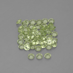 Gemas de peridoto verde natural de  ct, corte redondo, VVS-VS