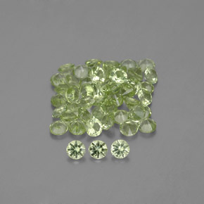 Gemas de peridoto verde natural de 1,46 ct, corte redondo, VVS-VS