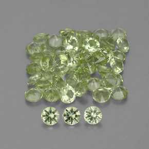 Gemas de peridoto verde natural de 1,46 ct, corte redondo, VVS-VS