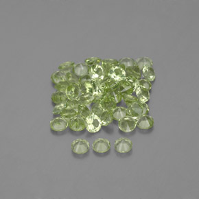 Gemas de peridoto verde natural de 1,46 ct, corte redondo, VVS-VS
