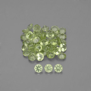 Gemas de peridoto verde natural de  ct, corte redondo, VVS-VS