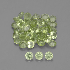 Gemas de peridoto verde natural de  ct, corte redondo, VVS-VS