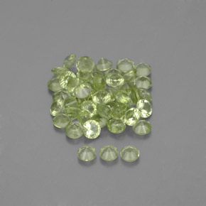 Gemas de peridoto verde natural de  ct, corte redondo, VVS-VS