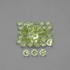 Gemas de peridoto verde natural de 1,48 ct, corte redondo, VVS-VS