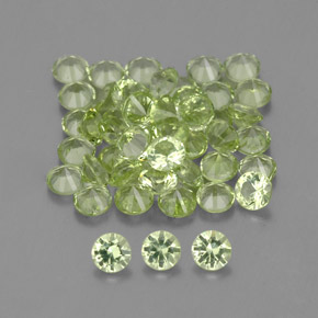Gemas de peridoto verde natural de 1,48 ct, corte redondo, VVS-VS