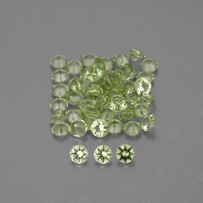 Gemas de peridoto verde natural de 1,48 ct, corte redondo, VVS-VS