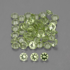 Gemas de peridoto verde natural de 1,48 ct, corte redondo, VVS-VS
