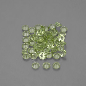 Gemas de peridoto verde natural de 1,48 ct, corte redondo, VVS-VS