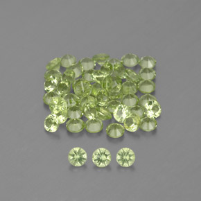 Gemas de peridoto verde natural de  ct, corte redondo, VVS-VS