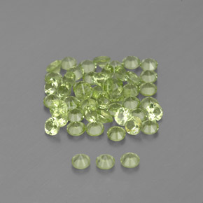Gemas de peridoto verde natural de  ct, corte redondo, VVS-VS