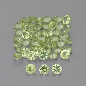 Gemas de peridoto verde natural de 1,47 ct, corte redondo, VVS-VS