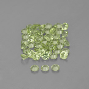 Gemas de peridoto verde natural de 1,47 ct, corte redondo, VVS-VS