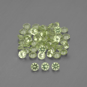 Gemas de peridoto verde natural de  ct, corte redondo, VVS-VS