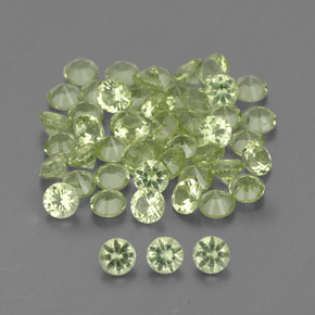 Gemas de peridoto verde natural de  ct, corte redondo, VVS-VS