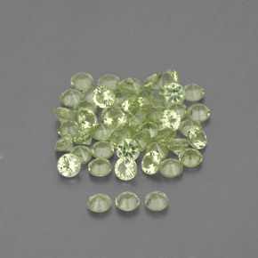 Gemas de peridoto verde natural de  ct, corte redondo, VVS-VS