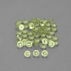Gemas de peridoto verde natural de  ct, corte redondo, VVS-VS