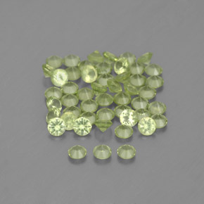 Gemas de peridoto verde natural de  ct, corte redondo, VVS-VS