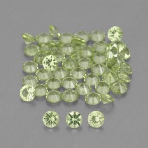 Gemas de peridoto verde natural de 1,47 ct, corte redondo, VVS-VS