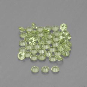 Gemas de peridoto verde natural de 1,47 ct, corte redondo, VVS-VS