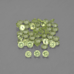 Gemas de peridoto verde natural de  ct, corte redondo, VVS-VS