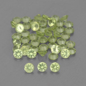 Gemas de peridoto verde natural de  ct, corte redondo, VVS-VS