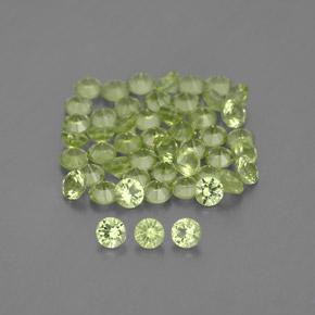 Gemas de peridoto verde natural de 1,47 ct, corte redondo, VVS-VS