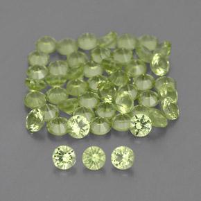 Gemas de peridoto verde natural de 1,47 ct, corte redondo, VVS-VS