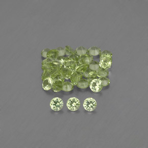 Gemas de peridoto verde natural de 1,50 ct, corte redondo, VVS-VS