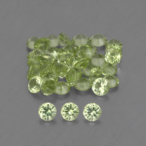 Gemas de peridoto verde natural de 1,50 ct, corte redondo, VVS-VS